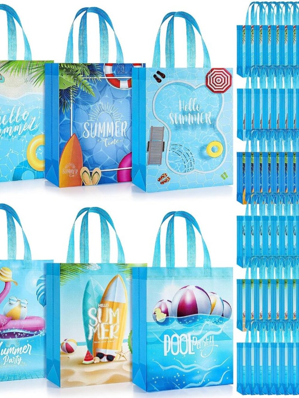 One Piece Random Design Summer Beach Pool Theme Goodie Bags with Handle